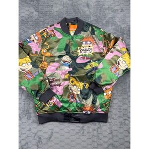 Nickelodeon‎ Rugrats Jacket Mens XL Camo Cartoon Bomber Graphic Freeze 2021 New